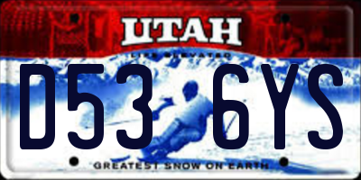 UT license plate D536YS
