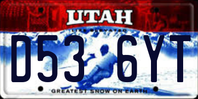 UT license plate D536YT