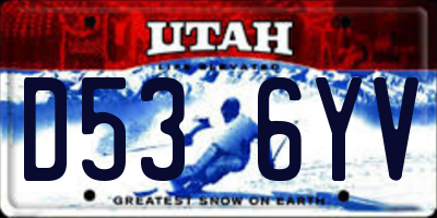 UT license plate D536YV