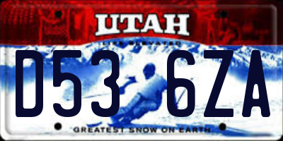 UT license plate D536ZA