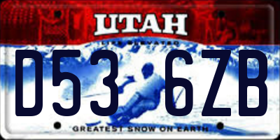 UT license plate D536ZB
