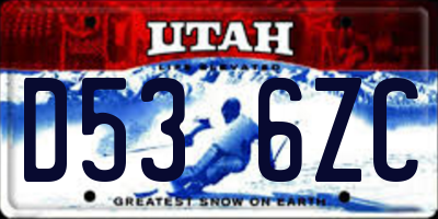 UT license plate D536ZC