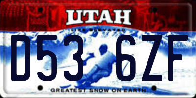 UT license plate D536ZF