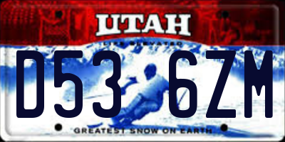 UT license plate D536ZM