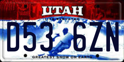 UT license plate D536ZN