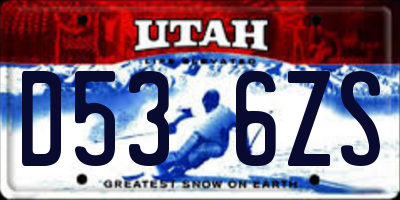 UT license plate D536ZS