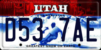 UT license plate D537AE