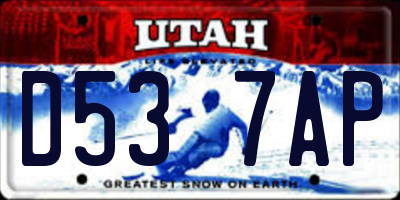 UT license plate D537AP