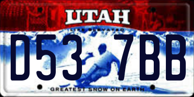 UT license plate D537BB