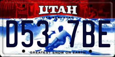 UT license plate D537BE