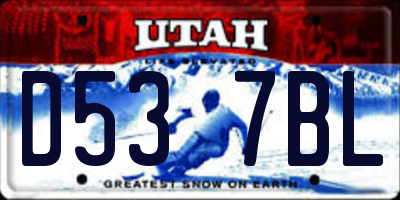 UT license plate D537BL