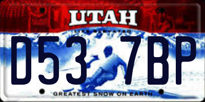 UT license plate D537BP
