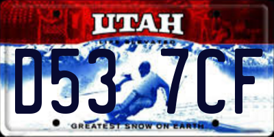 UT license plate D537CF