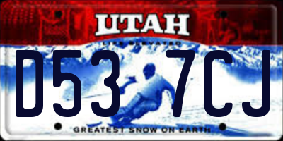 UT license plate D537CJ