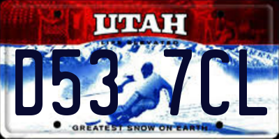 UT license plate D537CL