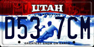 UT license plate D537CM