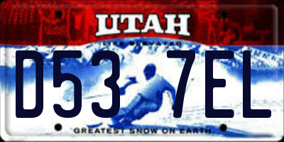 UT license plate D537EL