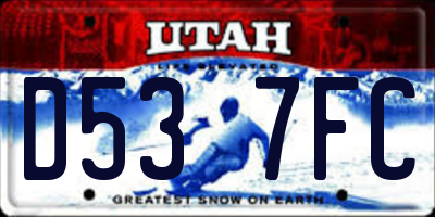UT license plate D537FC