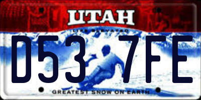 UT license plate D537FE