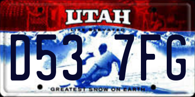 UT license plate D537FG