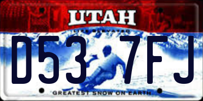 UT license plate D537FJ