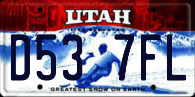 UT license plate D537FL