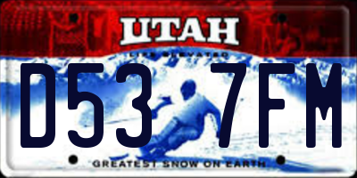 UT license plate D537FM