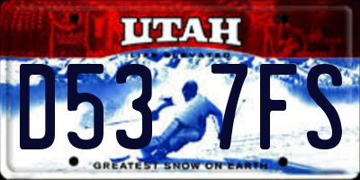 UT license plate D537FS
