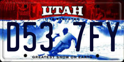 UT license plate D537FY