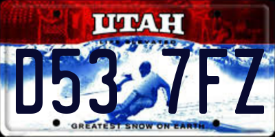 UT license plate D537FZ