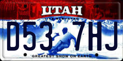 UT license plate D537HJ