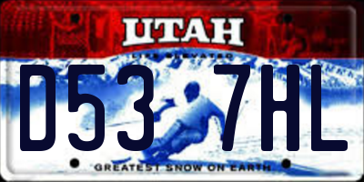 UT license plate D537HL