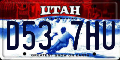 UT license plate D537HU