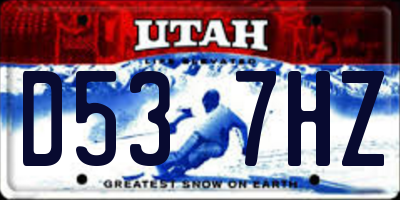 UT license plate D537HZ