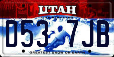 UT license plate D537JB
