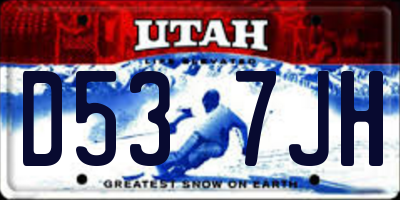 UT license plate D537JH