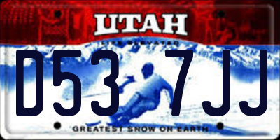 UT license plate D537JJ