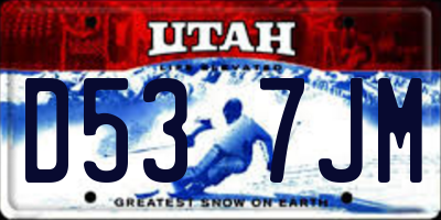 UT license plate D537JM