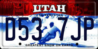 UT license plate D537JP