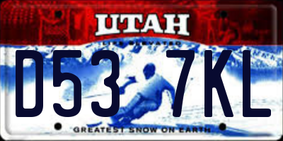 UT license plate D537KL