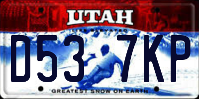 UT license plate D537KP