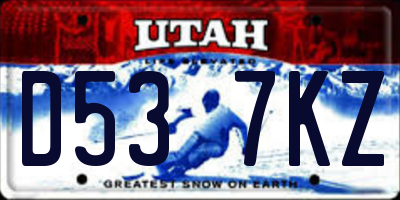UT license plate D537KZ