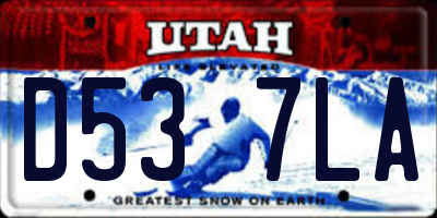 UT license plate D537LA