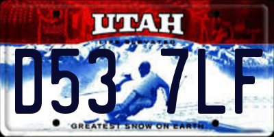UT license plate D537LF