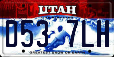 UT license plate D537LH