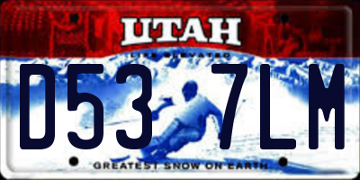 UT license plate D537LM