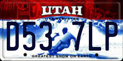 UT license plate D537LP