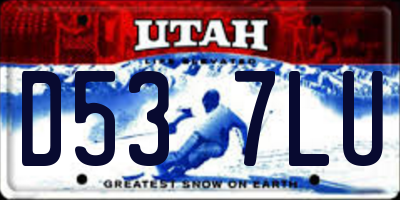 UT license plate D537LU