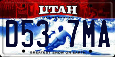 UT license plate D537MA