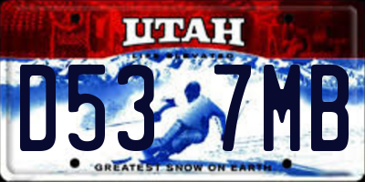 UT license plate D537MB